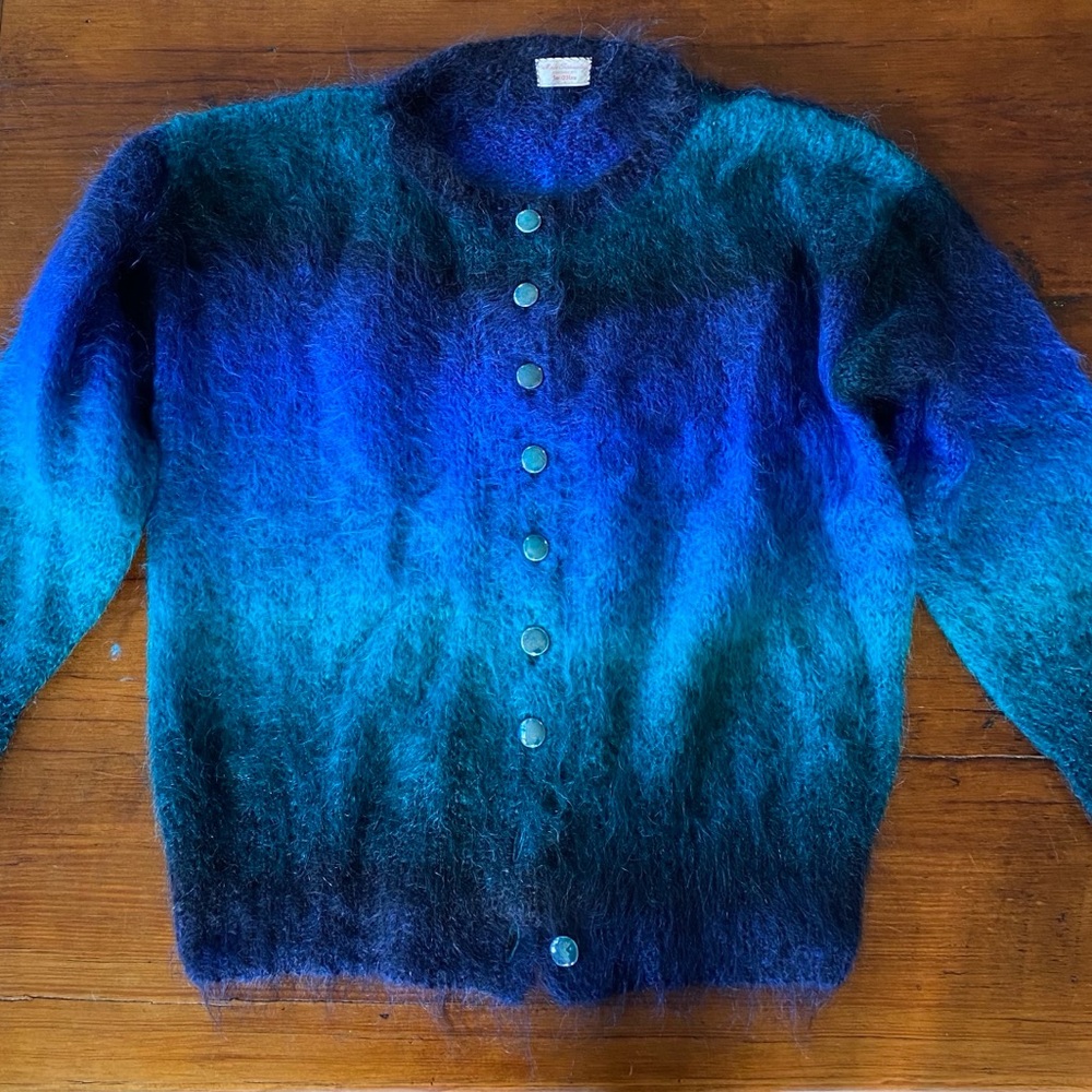 Handknit Mohair Cardigan Sweater